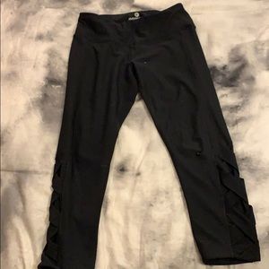 black leggings with design at the bottom